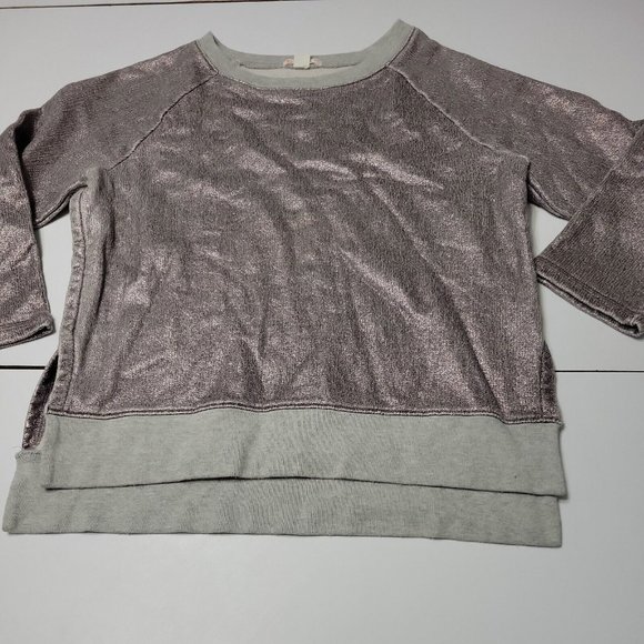 Crewcuts Other - CrewCuts Sweater Girl 12 Grey Crew Neck 100 Cotton Sweatshirt High Low Split Hem